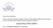 Assemblée Générale Jeudi 28 Mars 2019 à 20h15, salle du stade, Impasse du stade à Creney près Troyes